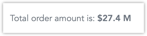 Rich Text block displaying a dynamic variable showing a monetary amount.