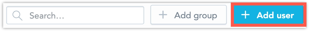 The Add user button highlighted in the top right corner of the Users & groups page.